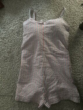 Vineyard Vines sz 16 Romper Red White Blue Striped Memorial Day July 4th